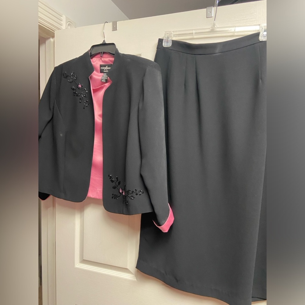 Black beaded suit